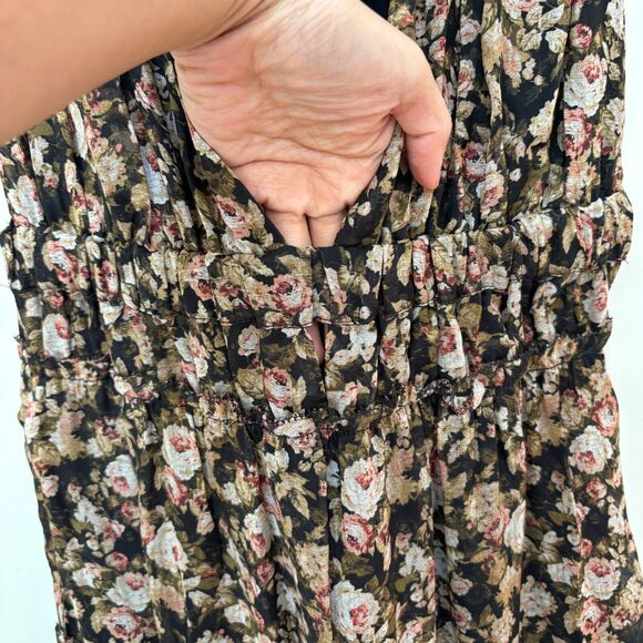 Cami NYC Hedy Ruffled Floral Silk Chiffon Midi Dress Size S Y2K Fairy Whimsigoth - Picture 9 of 16